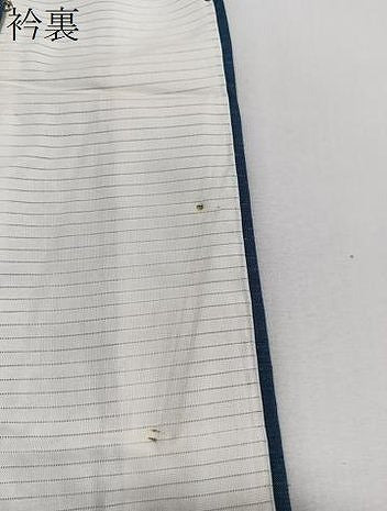 平和屋着物＊夏物　夏結城　霞文　青藍色　反端付き　正絹　逸品　CABJ9841xi