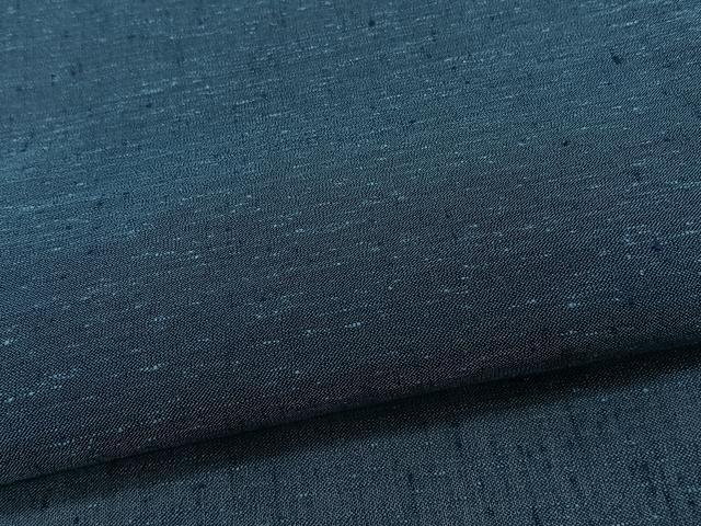 平和屋着物＊夏物　夏結城　霞文　青藍色　反端付き　正絹　逸品　CABJ9841xi