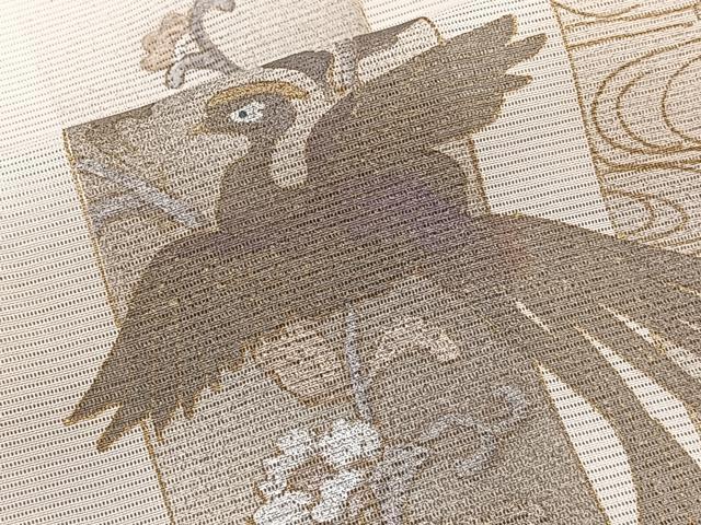 平和屋着物＊夏物　訪問着　絽　鳳凰花文　金彩　正絹　逸品　CABJ9842xi