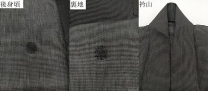 平和屋着物＊夏物　男性　紗紬　格子　正絹　逸品　CABJ9846xi