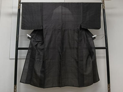 平和屋着物＊夏物　男性　紗紬　幾何学文　正絹　逸品　CABJ9847xi