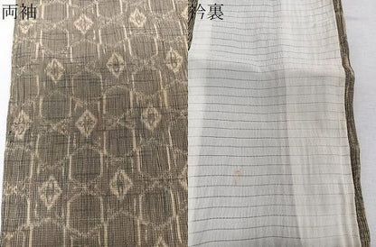 平和屋着物＊夏物　小紋　縮織　亀甲花文様　CABJ9848xi