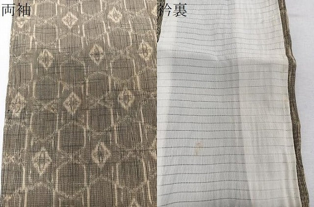 平和屋着物＊夏物　小紋　縮織　亀甲花文様　CABJ9848xi