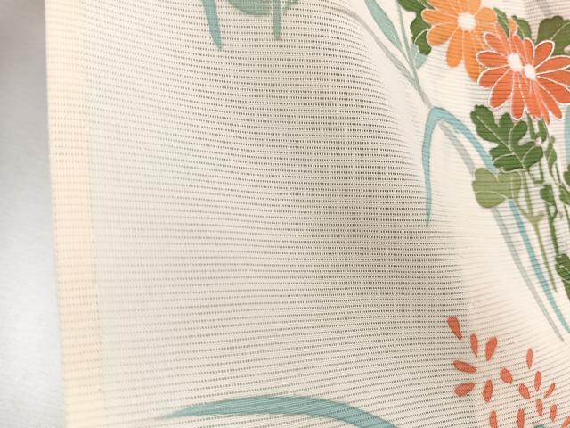 平和屋着物＊夏物　訪問着　絽　草花文　銀彩　正絹　逸品　CABJ9857xi