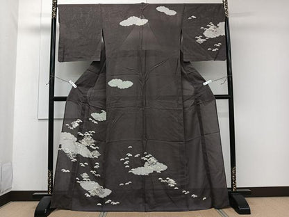 平和屋着物＊夏物　訪問着　絽　雲取り花文　金彩　正絹　逸品　CABJ9858xi