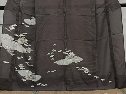 平和屋着物＊夏物　訪問着　絽　雲取り花文　金彩　正絹　逸品　CABJ9858xi