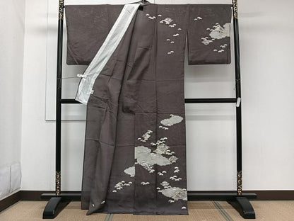 平和屋着物＊夏物　訪問着　絽　雲取り花文　金彩　正絹　逸品　CABJ9858xi
