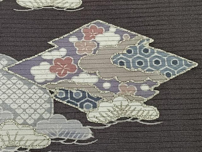 平和屋着物＊夏物　訪問着　絽　雲取り花文　金彩　正絹　逸品　CABJ9858xi