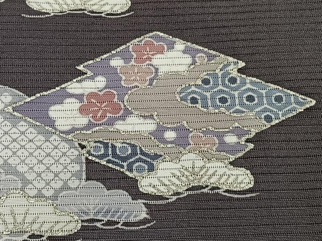 平和屋着物＊夏物　訪問着　絽　雲取り花文　金彩　正絹　逸品　CABJ9858xi