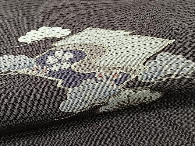 平和屋着物＊夏物　訪問着　絽　雲取り花文　金彩　正絹　逸品　CABJ9858xi