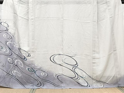 平和屋着物＊夏物　訪問着　絽　立波文　金彩　正絹　逸品　CABJ9859xi