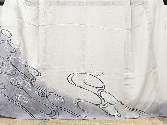 平和屋着物＊夏物　訪問着　絽　立波文　金彩　正絹　逸品　CABJ9859xi