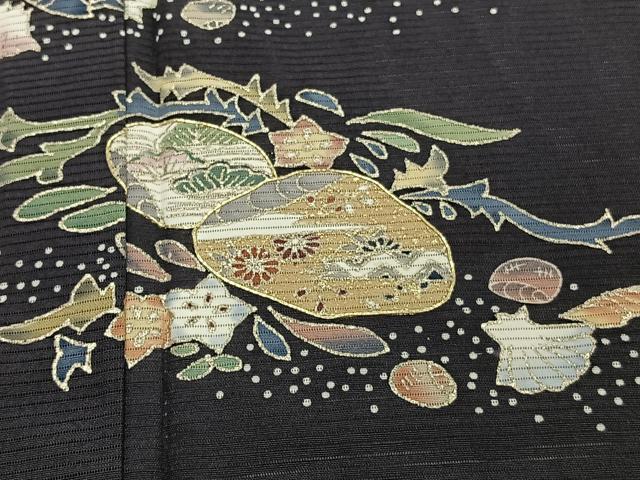 平和屋着物＊夏物　訪問着　絽　流水花文　暈し染め　金彩　正絹　逸品　CABJ9860xi
