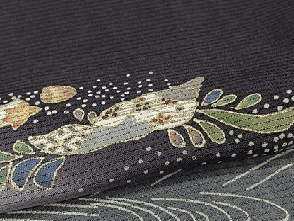 平和屋着物＊夏物　訪問着　絽　流水花文　暈し染め　金彩　正絹　逸品　CABJ9860xi