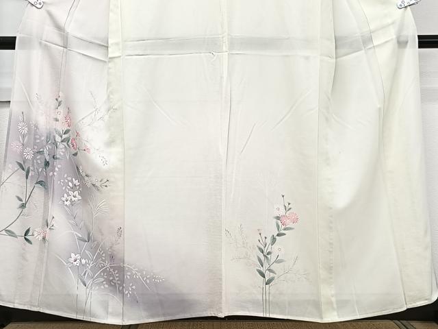 平和屋着物＊夏物　訪問着　絽　手描き　枝草花文　正絹　逸品　CABJ9872xi