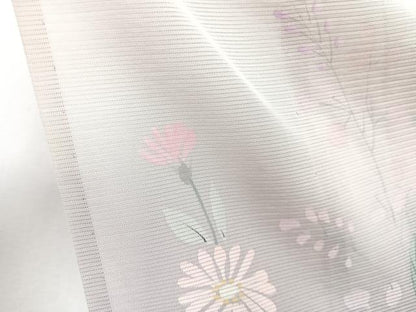 平和屋着物＊夏物　訪問着　絽　手描き　枝草花文　正絹　逸品　CABJ9872xi