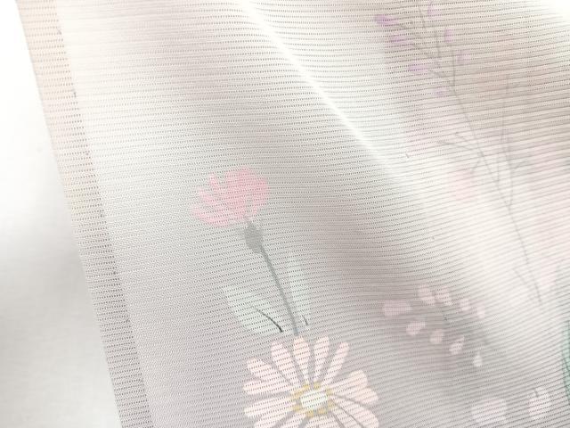 平和屋着物＊夏物　訪問着　絽　手描き　枝草花文　正絹　逸品　CABJ9872xi