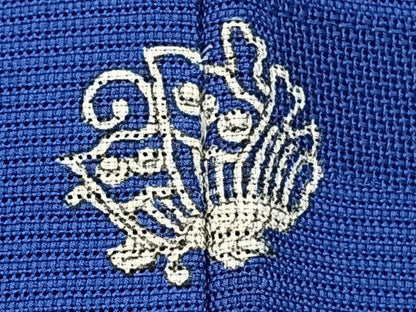 平和屋着物＊夏物　色無地　絽　幾何学紋紗　琉璃色　正絹　逸品　CABJ9882xi