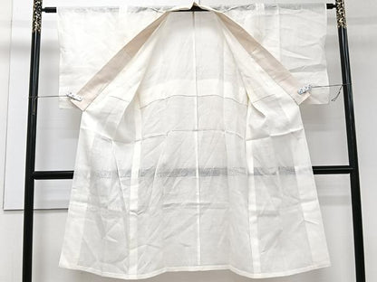 平和屋着物＊夏物　長襦袢　流水楓紋紗　生成り色　麻　逸品　CABJ9885xi