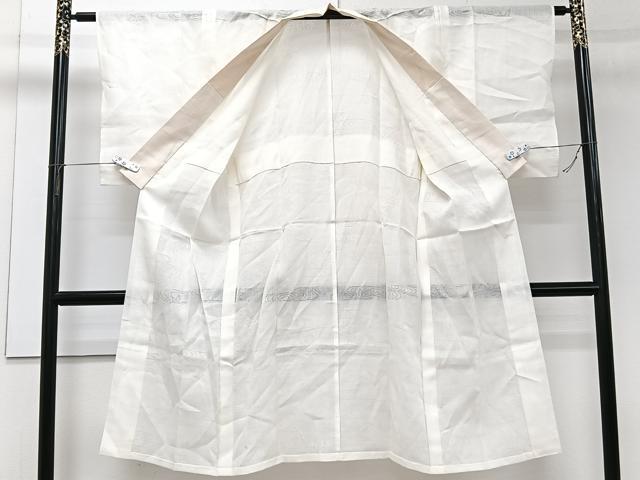 平和屋着物＊夏物　長襦袢　流水楓紋紗　生成り色　麻　逸品　CABJ9885xi