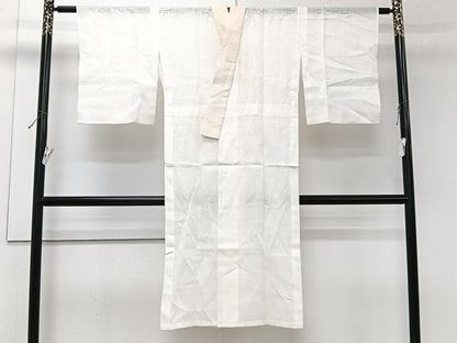 平和屋着物＊夏物　長襦袢　流水楓紋紗　生成り色　麻　逸品　CABJ9885xi