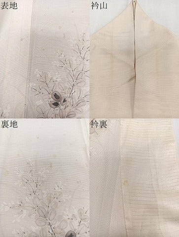平和屋着物＊夏物　訪問着　絽　手描き　萩文　正絹　逸品　CABJ9889xi