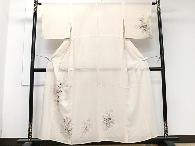 平和屋着物＊夏物　訪問着　絽　手描き　萩文　正絹　逸品　CABJ9889xi
