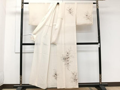 平和屋着物＊夏物　訪問着　絽　手描き　萩文　正絹　逸品　CABJ9889xi