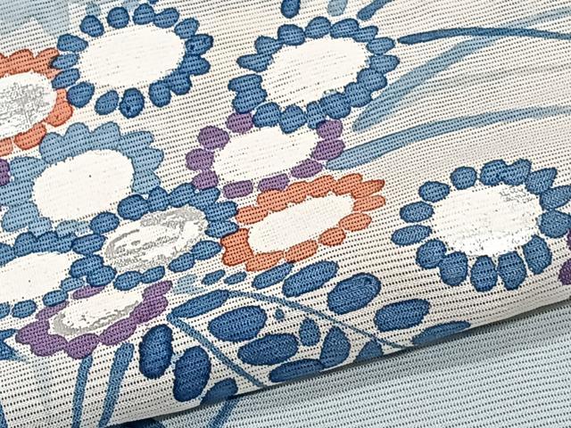 平和屋着物＊夏物　訪問着　絽　草花文　銀彩　正絹　逸品　CABJ9891xi