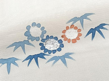 平和屋着物＊夏物　訪問着　絽　草花文　銀彩　正絹　逸品　CABJ9891xi