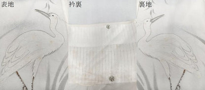 平和屋着物＊夏物　訪問着　絽　手描き　白鷺　正絹　逸品　CABJ9892xi