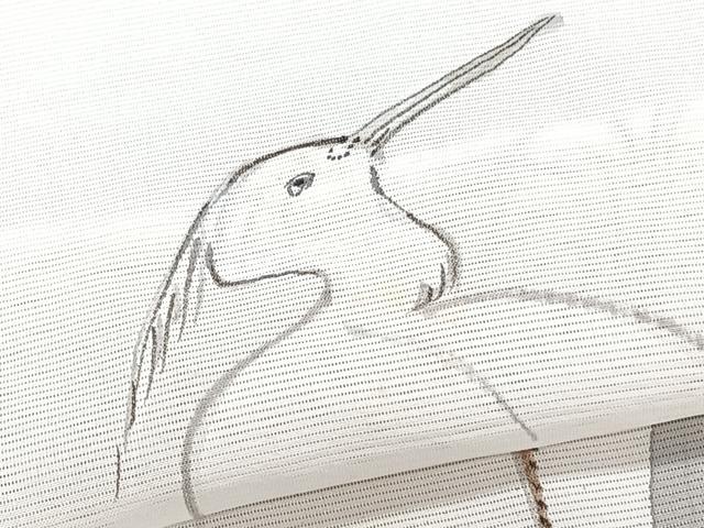 平和屋着物＊夏物　訪問着　絽　手描き　白鷺　正絹　逸品　CABJ9892xi