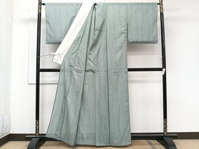 平和屋着物＊夏物　小紋　紗　よろけ縞　洗える着物　CABJ9895xi
