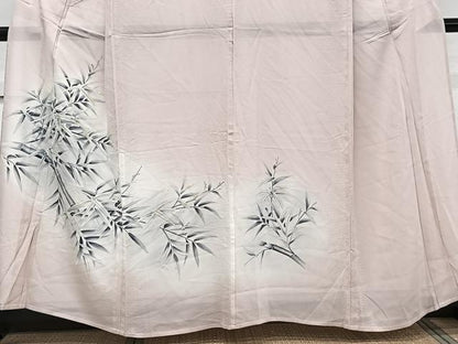 平和屋着物＊夏物　色留訪問着　絽　手描き　笹竹文　正絹　逸品　CABJ9896xi