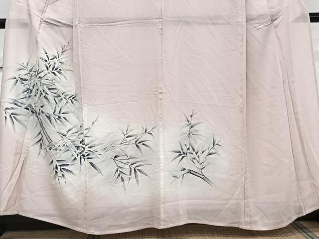 平和屋着物＊夏物　色留訪問着　絽　手描き　笹竹文　正絹　逸品　CABJ9896xi