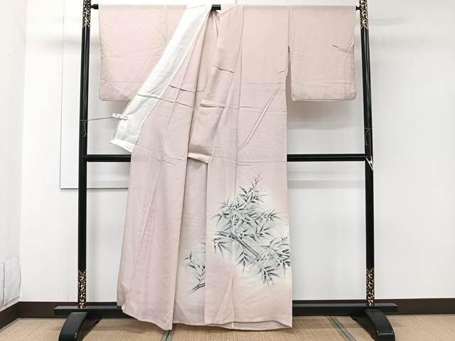 平和屋着物＊夏物　色留訪問着　絽　手描き　笹竹文　正絹　逸品　CABJ9896xi