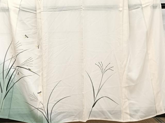 平和屋着物＊夏物　訪問着　絽　トロンワーグ　草文　蛍　正絹　逸品　CABJ9898xi
