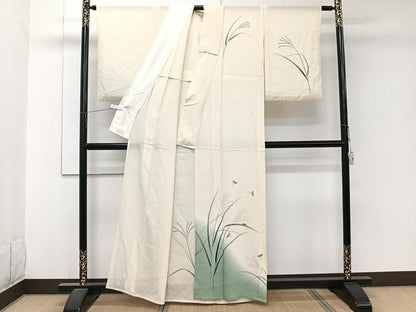 平和屋着物＊夏物　訪問着　絽　トロンワーグ　草文　蛍　正絹　逸品　CABJ9898xi