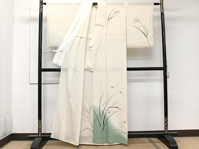 平和屋着物＊夏物　訪問着　絽　トロンワーグ　草文　蛍　正絹　逸品　CABJ9898xi