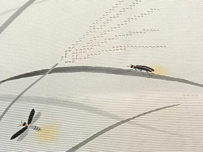 平和屋着物＊夏物　訪問着　絽　トロンワーグ　草文　蛍　正絹　逸品　CABJ9898xi
