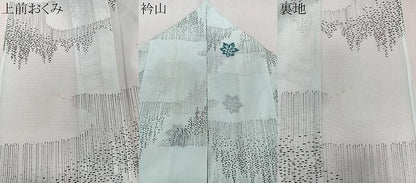 平和屋着物＊夏物　小紋　絽　樹林楓文　洗える着物　CABJ9903xi