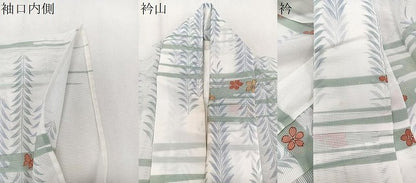 平和屋着物＊夏物　小紋　絽　花蝶文　洗える着物　CABJ9908xi