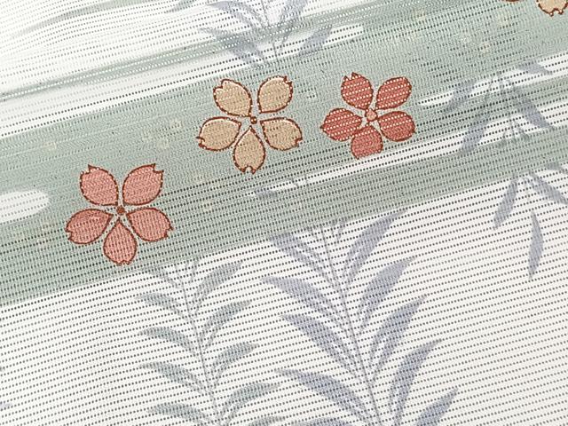 平和屋着物＊夏物　小紋　絽　花蝶文　洗える着物　CABJ9908xi