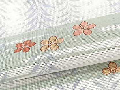 平和屋着物＊夏物　小紋　絽　花蝶文　洗える着物　CABJ9908xi