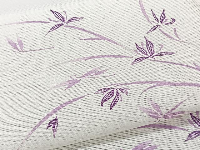 平和屋着物＊夏物　小紋　絽　草花文　洗える着物　CABJ9912xi