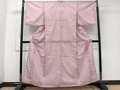 平和屋着物＊夏物　小紋　絽　芝萩文　洗える着物　CABJ9918xi
