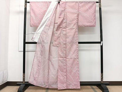 平和屋着物＊夏物　小紋　絽　芝萩文　洗える着物　CABJ9918xi