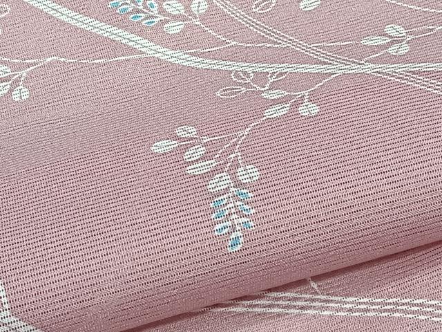 平和屋着物＊夏物　小紋　絽　芝萩文　洗える着物　CABJ9918xi