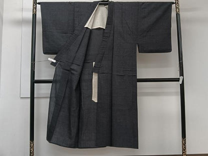 平和屋着物＊夏物　男性　本塩沢　夏塩沢　80亀甲　総詰め　正絹　逸品　CABJ9925xi