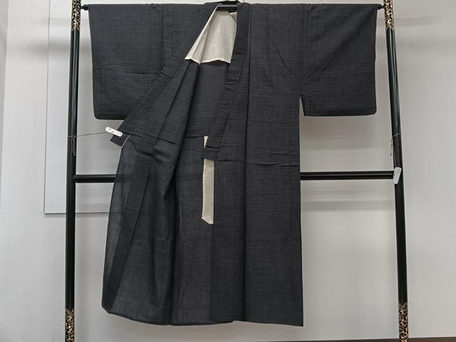 平和屋着物＊夏物　男性　本塩沢　夏塩沢　80亀甲　総詰め　正絹　逸品　CABJ9925xi